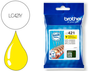 Tinteiro brother lc421y dcp-j1050dw / dcp-j1140dw / mfc-j10 amarelo 200 paginas