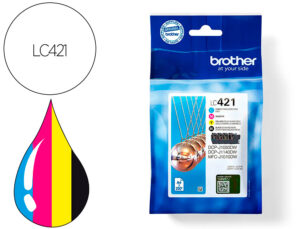 Tinteiro brother lc421val dcp-j1050dw / dcp-j1140dw / mfc-j10 pack 4 cores 200 paginas
