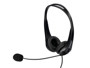 Auricular q-connect biaural d iadema usb com microfone e controlo de volume conexao usb cor preto