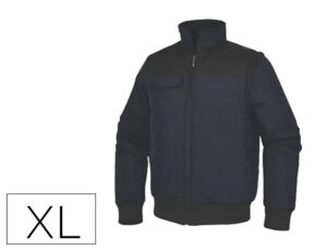 Colete deltaplus multibolsos com fecho e mangas amoviveis 80% poliester 20% algodao tamanho xl cor azul marinho/preto