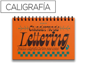 Caderno rubio lettering caligrafia pratica curioos passo a passo encadernacao espiral capa dura 212 paginas 304×204 mm