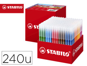 MARCADOR STABILO POWER SCHOOL PACK DE 240 UNIDADES 20 CORES SORTIDAS