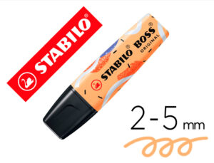 Marcador fluorescente stabilo boss original pastel by ju schnee laranja palido