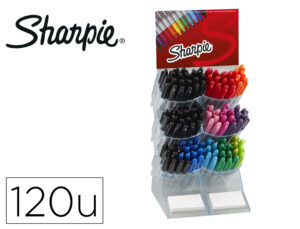 Marcador sharpie fine expositor de secretaria de 120 unidades cores sortidas