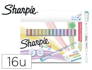 Marcador sharpie snote duo blister de 16 unidades cores sortidas