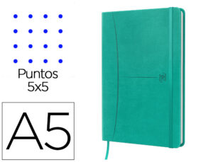 Caderno oxford cozido capa extradura din a5 104 folhas pontos 5 mm cores sortidas