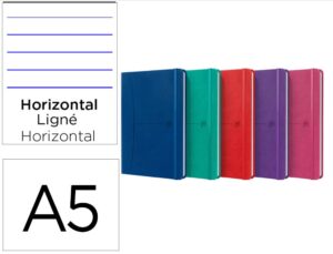 Caderno oxford cozido capa extradura din a5 80 folhas pautado cores vivas sortidas