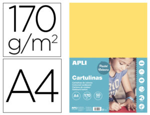 Cartolina apli din a4 170 gr amarelo claro embalagem de 50 folhas