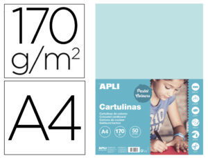 Cartolina apli din a4 170 gr azul claro embalagem de 50 folhas