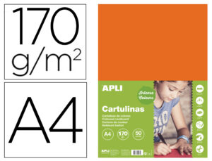 Cartolina apli din a4 170 gr laranja embalagem de 50 folhas
