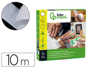 Fita de fecho adesiva liderpapel velcro branco 20mm x 10m