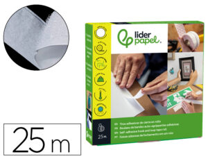 Fita de fecho adesiva liderpapel velcro branco 20mm x 25m