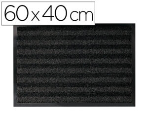 Tapete de chao q-connect premium para interiores antideslizante fibra polipropileno e feltro cinza 60×40 cm
