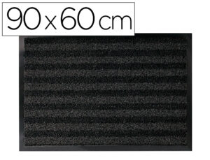 Tapete de chao q-connect premium para interiores antideslizante fibra polipropileno e feltro cinza 90×60 cm
