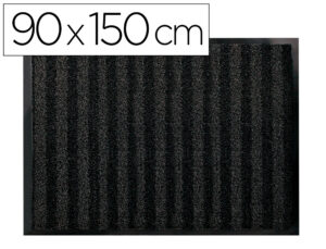 Tapete de chao q-connect premium para interiores antideslizante fibra polipropileno e feltro cinza 90×150 cm