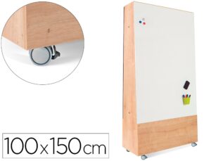 Quadro branco rocada skinwhiteboard pro serie naturas com tripe dupla face melamina 100x150 cm