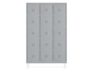 Armario metalico rocada 400 3 modulos x 5 portas cinza 1210x500x1800 mm