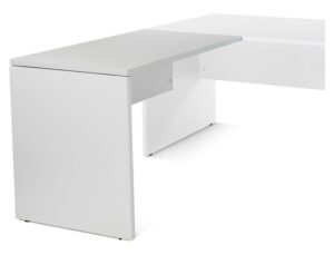 Ala para mesa rocada serie work 60x100 cm direita ou esquerda acabamento ab02 aluminio/cinza