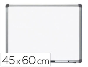 Quadro branco rocada lacado magnetico moldura aluminio com cantos 45x60 cm