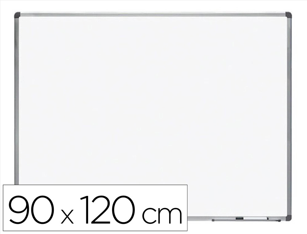 Quadro branco rocada lacado magnetico moldura aluminio com cantos 90×120 cm