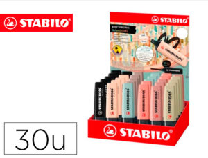 Marcador fluorescente stabilo boss pastel 70 nature colors expositor de 30 unidades cores sortidas