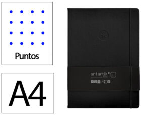 Caderno com elastico antartik notes capa dura a4 pontilhado preto 100 folhas 80 gr fsc