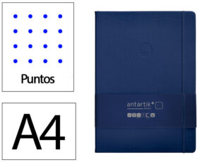 Caderno com elastico antartik notes capa dura a4 pontilhado azul marinho 100 folhas 80 gr fsc