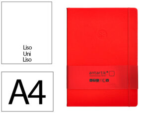 Caderno com elastico antartik notes capa dura a4 liso vermelho 100 folhas 80 gr fsc