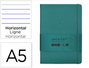 Caderno com elastico antartik notes capa dura a5 pautado verde agua-marinha 100 folhas 80 gr fsc