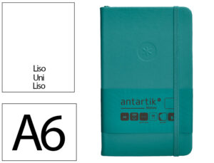 Caderno com elastico antartik notes capa dura a6 liso verde agua-marinha 100 folhas 80 gr fsc