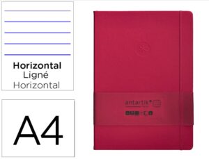 Caderno com elastico antartik notes capa dura a4 pautado fucsia 100 folhas 80 gr fsc