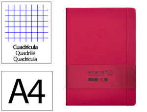 Caderno com elastico antartik notes capa dura a4 quadriculado fucsia 100 folhas 80 gr fsc