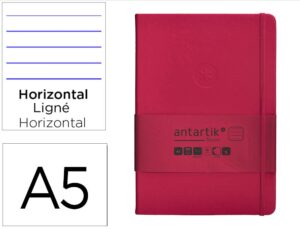 Caderno com elastico antartik notes capa dura a5 pautado fucsia 100 folhas 80 gr fsc