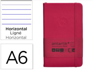 Caderno com elastico antartik notes capa dura a6 pautado fucsia 100 folhas 80 gr fsc