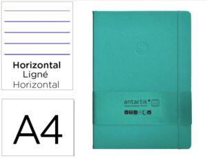 Caderno com elastico antartik notes capa dura a4 pautado turquesa 100 folhas 80 gr fsc