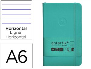 Caderno com elastico antartik notes capa dura a6 pautado turquesa 100 folhas 80 gr fsc