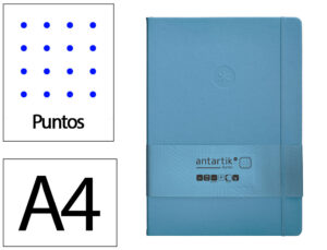 Caderno com elastico antartik notes capa dura a4 pontilhado azul claro 100 folhas 80 gr fsc