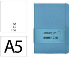 Caderno com elastico antartik notes capa dura a5 liso azul claro 100 folhas 80 gr fsc