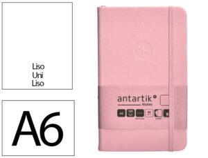 Caderno com elastico antartik notes capa dura a6 liso rosa pastel 100 folhas 80 gr fsc