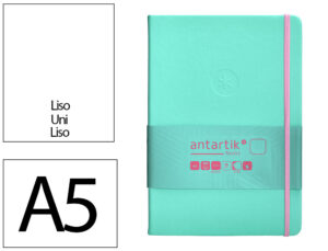 Caderno com elastico antartik notes capa dura a5 liso rosa e turquesa 100 folhas 80 gr fsc