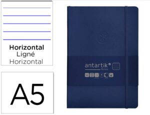 Caderno com elastico antartik notes capa mole a5 pautado azul marinho 80 folhas 80 gr fsc