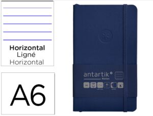 Caderno com elastico antartik notes capa mole a6 pautado azul marinho 100 folhas 80 gr fsc