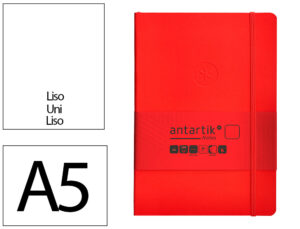 Caderno com elastico antartik notes capa mole a5 liso vermelho 80 folhas 80 gr fsc
