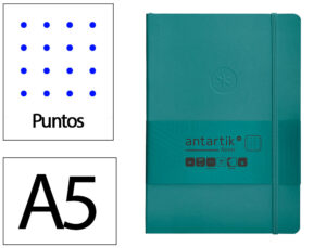 Caderno com elastico antartik notes capa mole a5 pontilhado verde agua-marinha 80 folhas 80 gr fsc