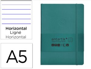 Caderno com elastico antartik notes capa mole a5 pautado verde agua-marinha 80 folhas 80 gr fsc
