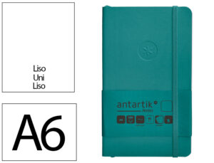 Caderno com elastico antartik notes capa mole a6 liso verde agua-marinha 100 folhas 80 gr fsc