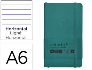 Caderno com elastico antartik notes capa mole a6 pautado verde agua-marinha 100 folhas 80 gr fsc