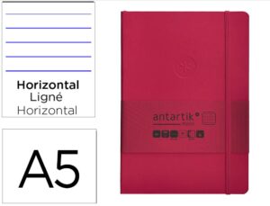 Caderno com elastico antartik notes capa mole a5 pautado fucsia 80 folhas 80 gr fsc
