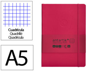Caderno com elastico antartik notes capa mole a5 quadriculado fucsia 80 folhas 80 gr fsc