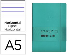 Caderno com elastico antartik notes capa mole a5 pautado turquesa 80 folhas 80 gr fsc